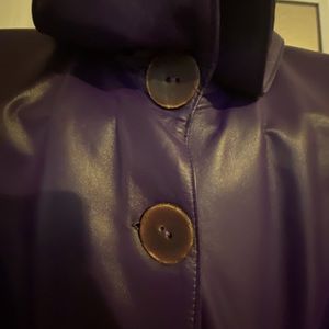 Classic Simple line Silvia Y Mario Leather Coat.